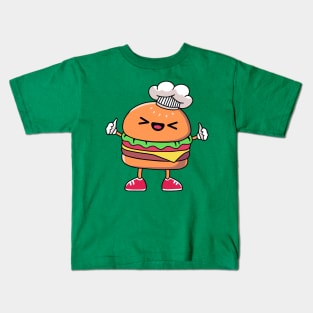 LOVELY CUTE BURGER IN CHEF LOOK Kids T-Shirt